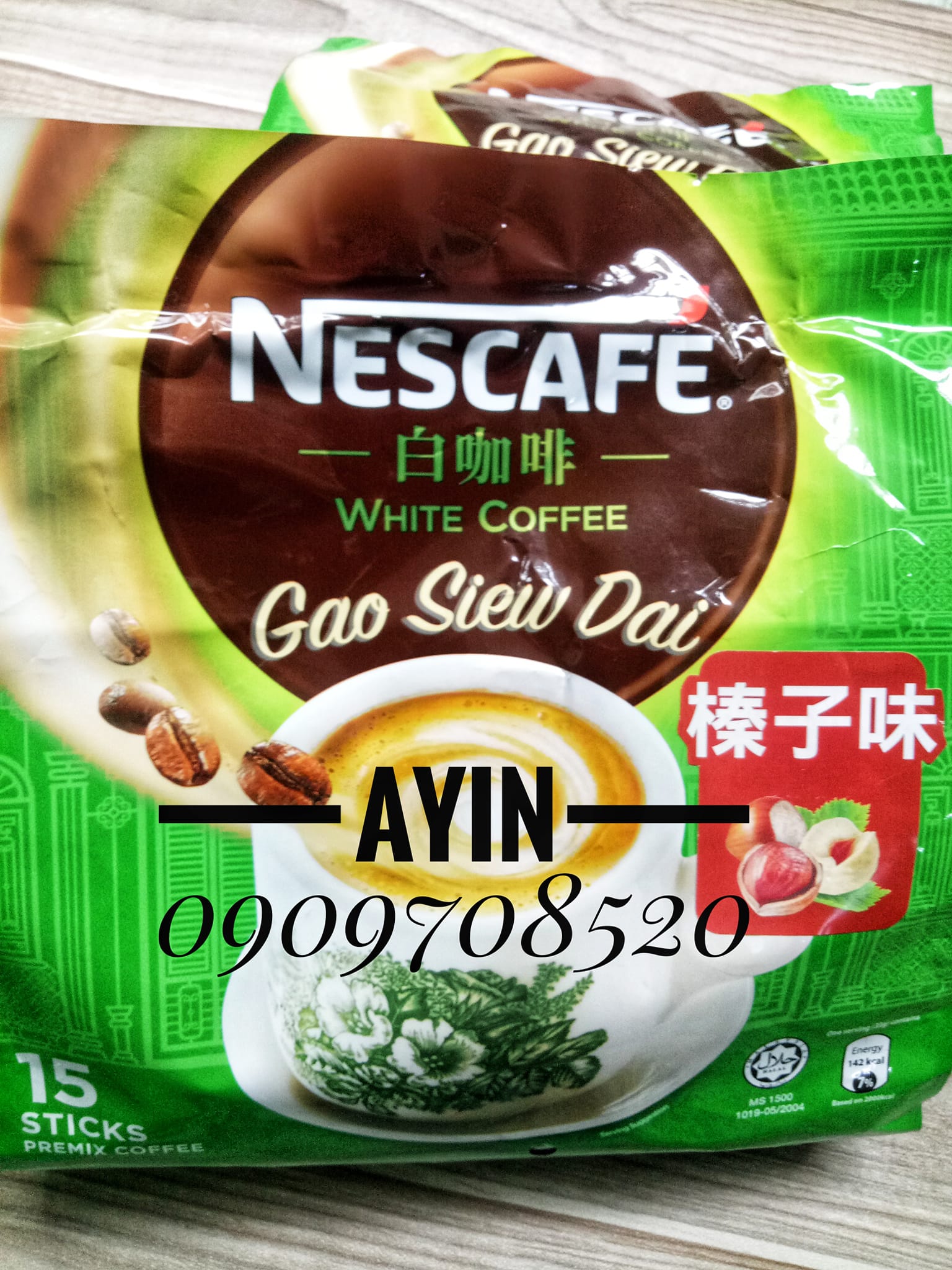 (HSD:31/08/2025) Cà Phê Trắng Nescafé Gao Siew Dai Hazelnut - Vị Hạt Dẻ