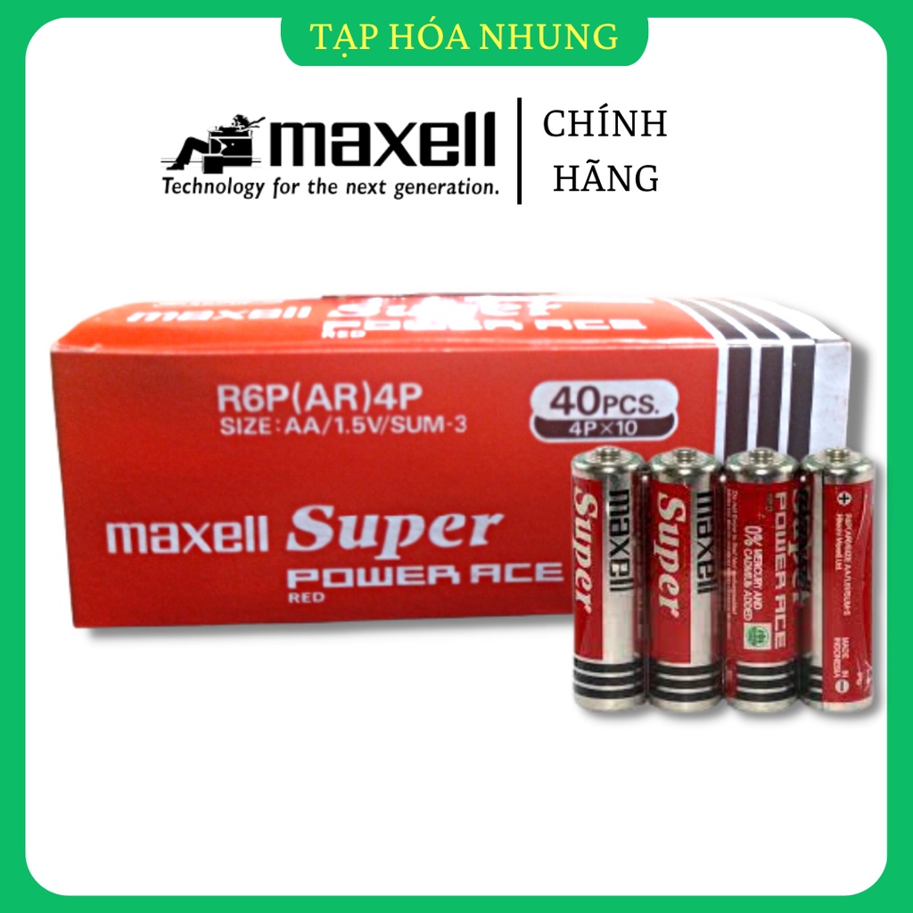 Hộp 40 viên pin aa maxell tiểu super power chính hãng