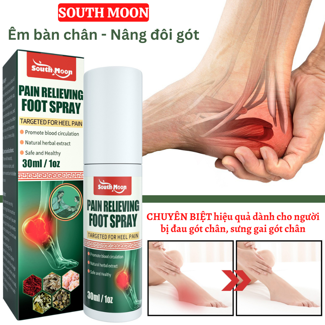 South Moon Xịt Giảm Đau Chân Cho Đau Gót Chân Thúc Đẩy Lưu Thông Máu Xịt Thảo Dược Giảm Đau Nhanh Giảm Đau Xương Gót Chân Viêm Gân Chân