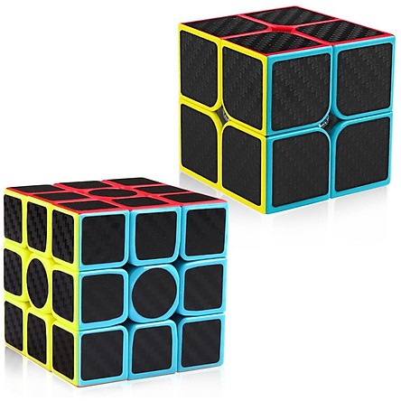 Combo 2 rubik 2x2 + 3x3 carbon moyu. rubic 2x2x2 3x3x3 xoay trơn