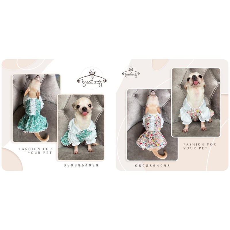 Đầm cổ sen chó mèo thú cưng yudog