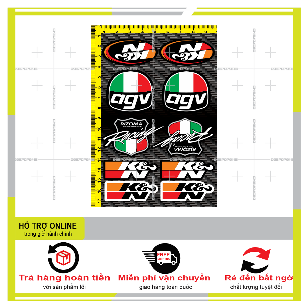 LOGO STICKER AGV MINI DÁN XE MÁY L 09  - THUDECAL