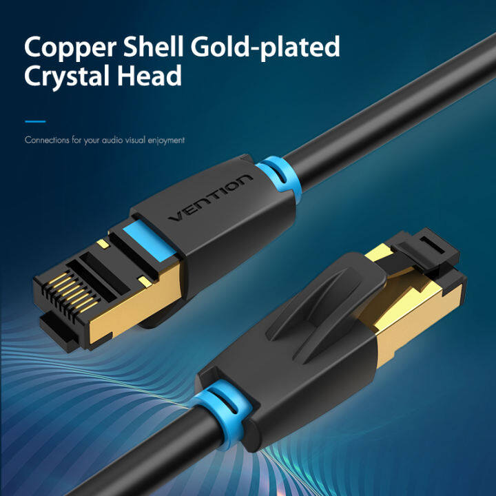 【COD】Vention dây cáp mạng lan Cat 8 Ethernet Cable SFTP 40Gbps Super Speed RJ45 Network Cable Cat 8 Ethernet Cable Gold Plated Connector CAT 8 Internet Cable for Router Modem dây cáp mạng Cat 8
