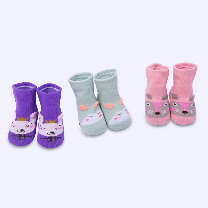 SET 3 đôi tất Pony kid có chống trượt đóng túi zip