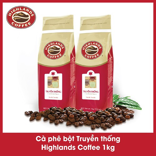 [HCM]Combo 2 gói Cà phê bột Truyền thống Highland Coffee 1kg