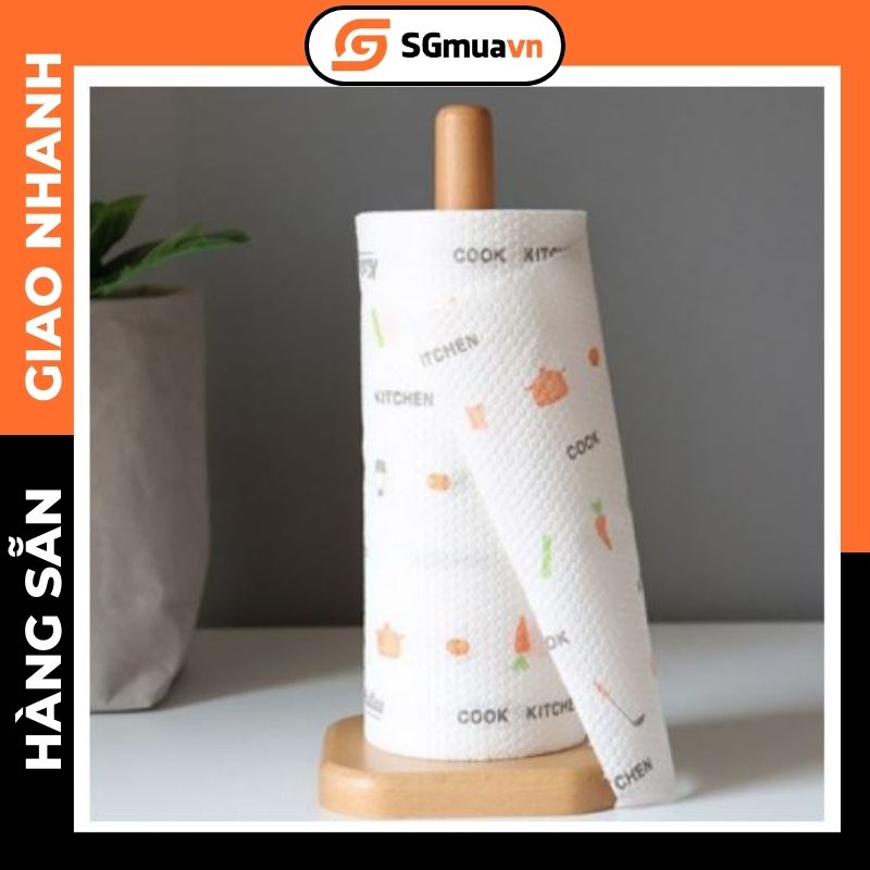 Cọc gỗ cắm cuộn khăn lau bếp tiện dụng