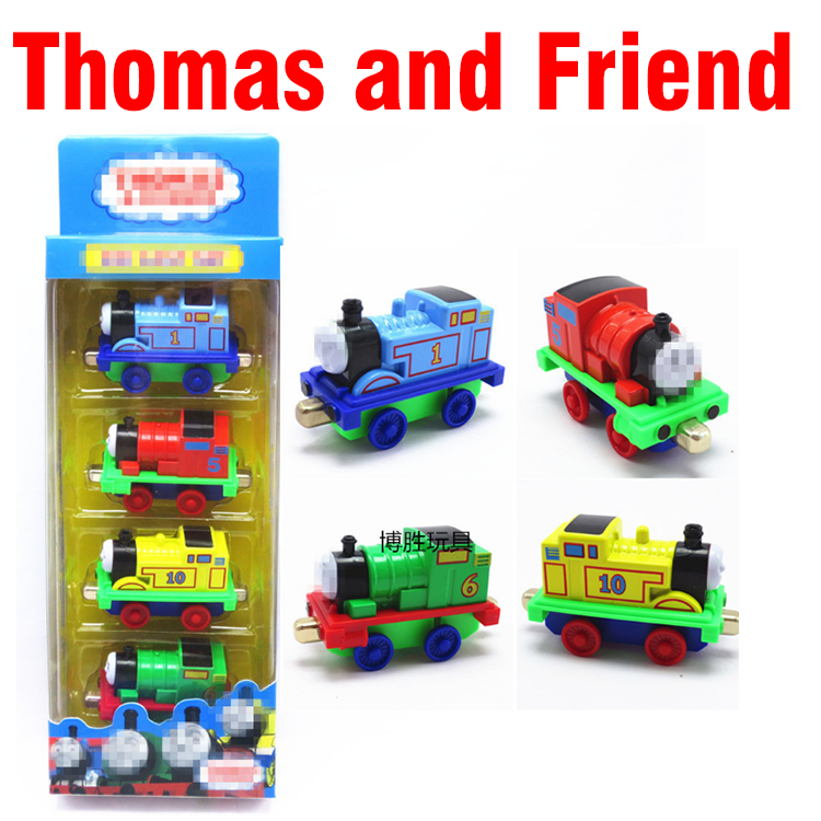 Bộ xe lửa thomas mini đồ chơi trẻ em gồm 4 xe mô hình bằng kim loại gồm 4 nhân vật