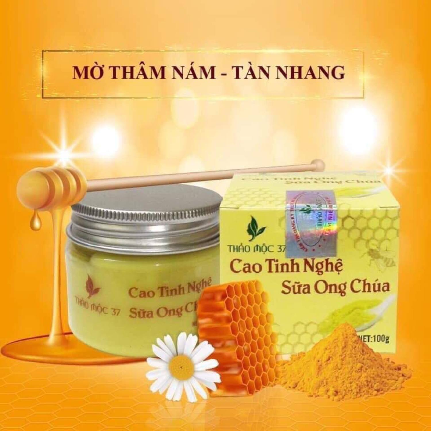 VIÊN TINH BỘT NGHỆ MẬT ONG 37 [ tặng cao tinh nghệ sữa ong chúa tɾị giá 175K]