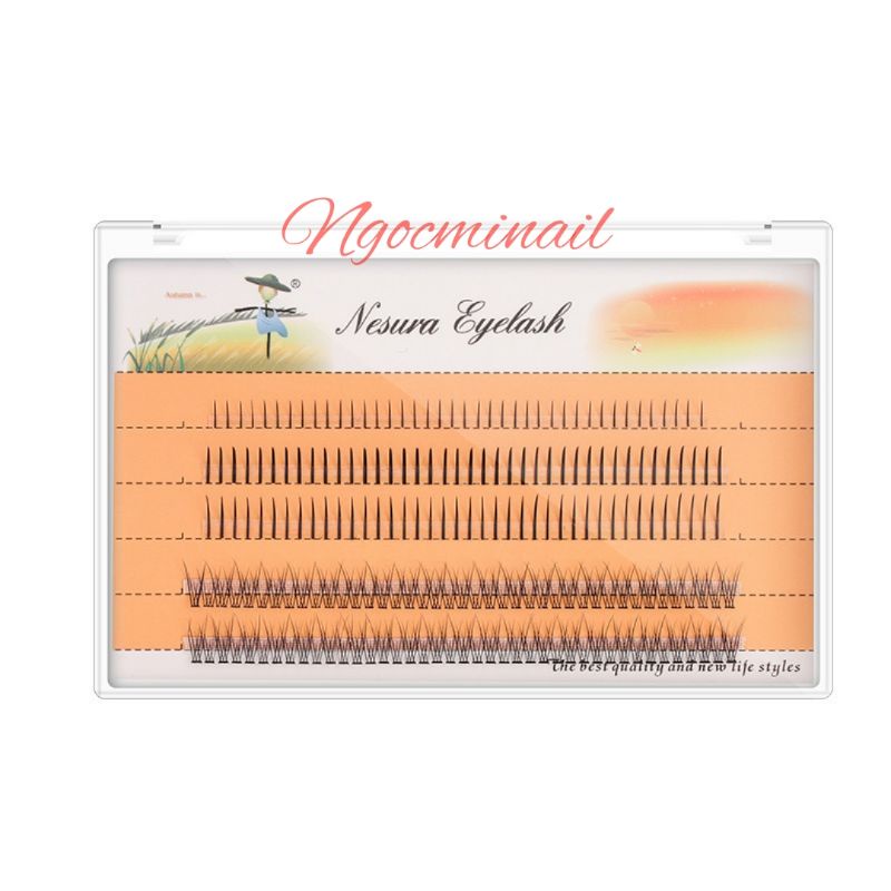 Lông mi giả sợi lông chồn tự nhiên dáng chữ A mix size, mi chùm đuôi cá, mi trụ...giúp đôi mắt xinh như búp bê