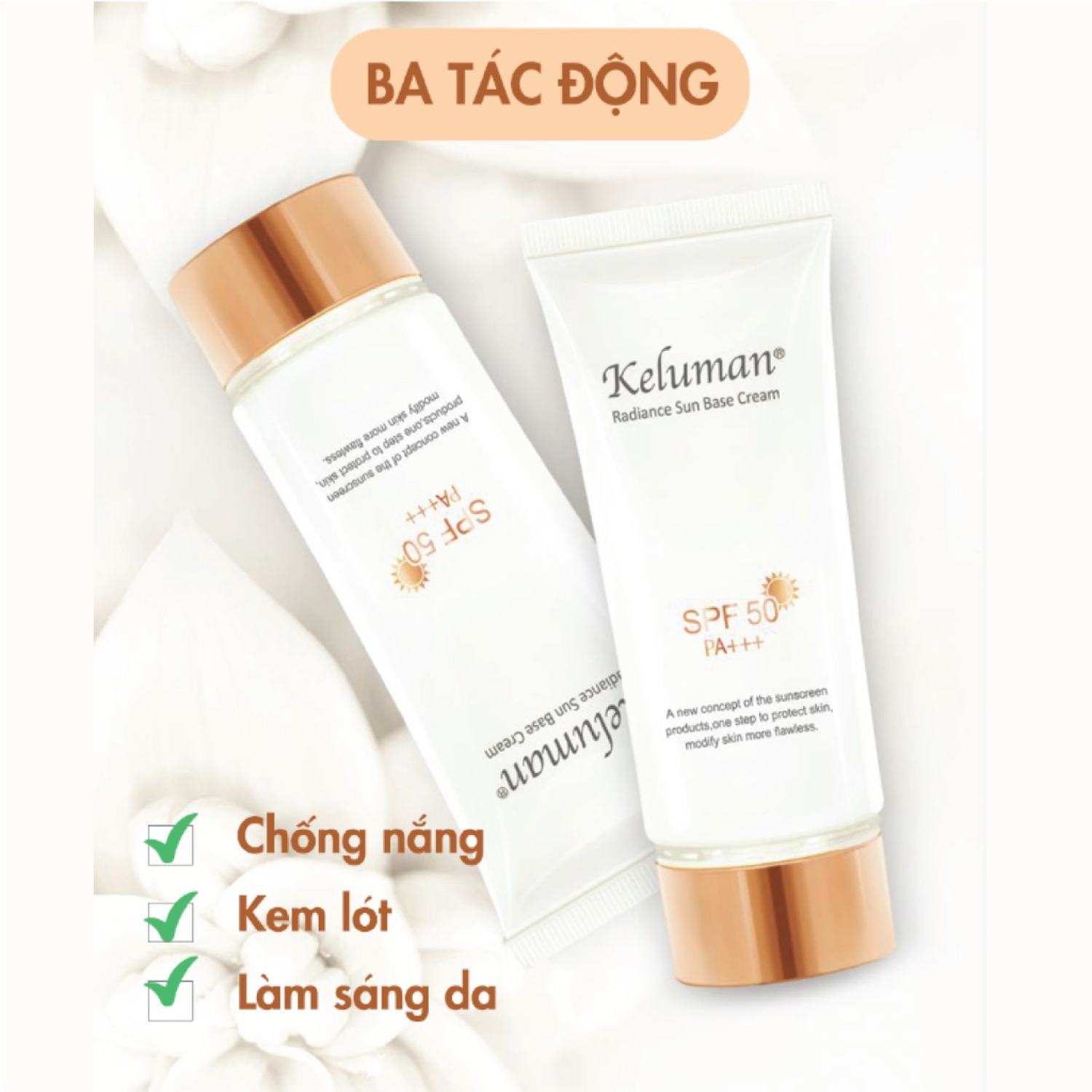 Kem Chống Nắng Dưỡng Trắng Da Keluman