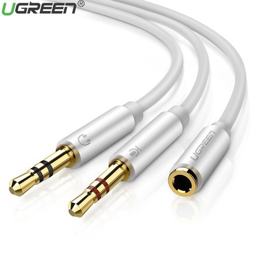 Cáp gộp 2 chân 1 mic 1 loa ra 1 cổng âm audio 3.5mm ugreen 10790 mạ vàng cao cấp