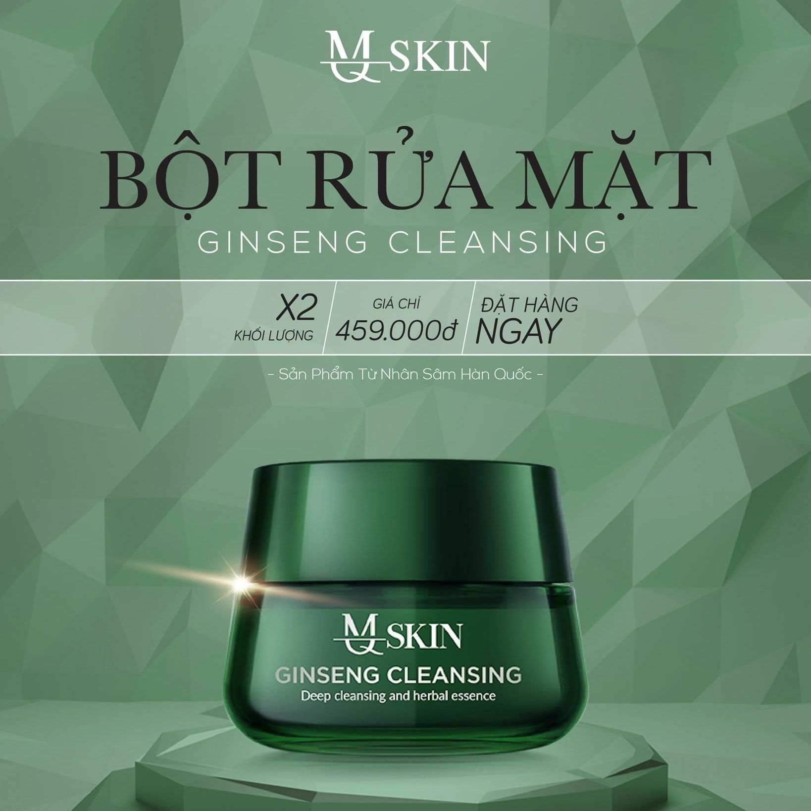 Bột Rửa Mặt Nhân Sâm MQ Skin Chính Hãng
