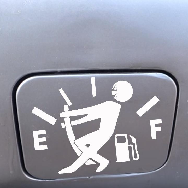 Decal dán nắp bình xăng ô tô phản quang (ĐEN)
