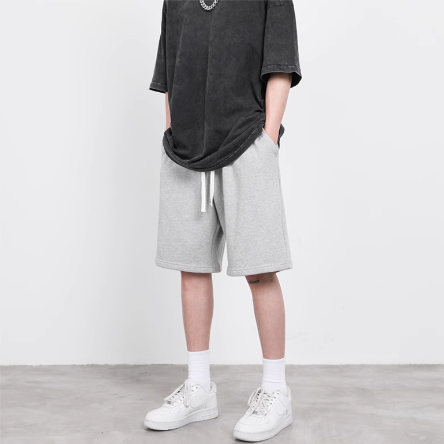 Quần Short Thun Đùi Trơn Basic unisex BLACK OF EXIT Basic nam nữ thể thao oversize Hàn Quốc Ulzzang