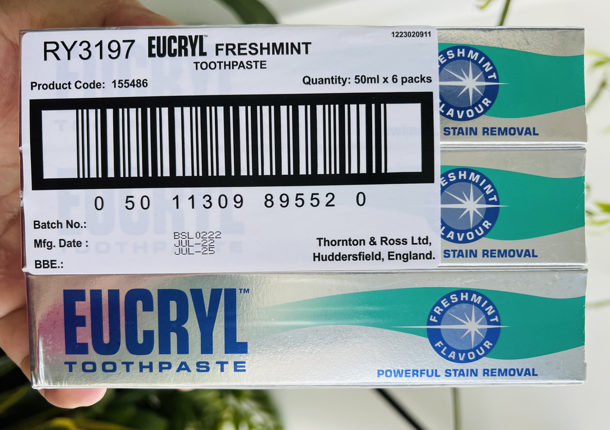 Bột tẩy trắng răng Eucryl 50g và Kem đánh trắng răng Eucryl 62g