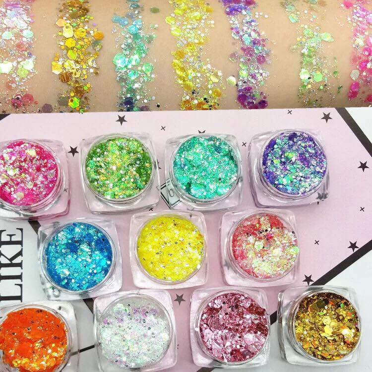 [ Tặng Cọ Mắt] Nhũ Mắt Hạt To Kira Kira [Sẵn Gel]