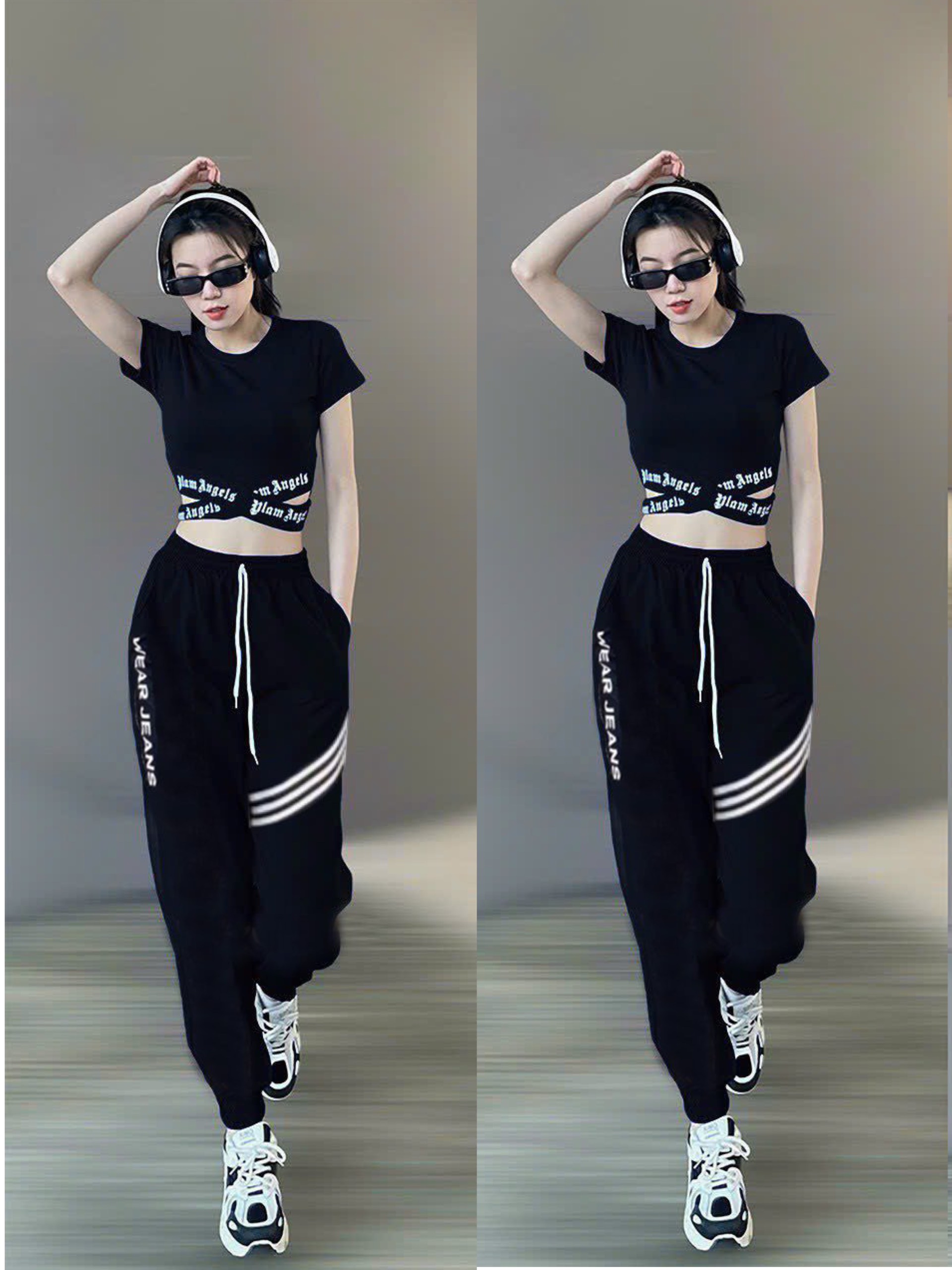 bộ thể thao nữ, QUẦN CHẤT GIÓ,ÁO CHẤT THUN LẠNH THỂ THAO