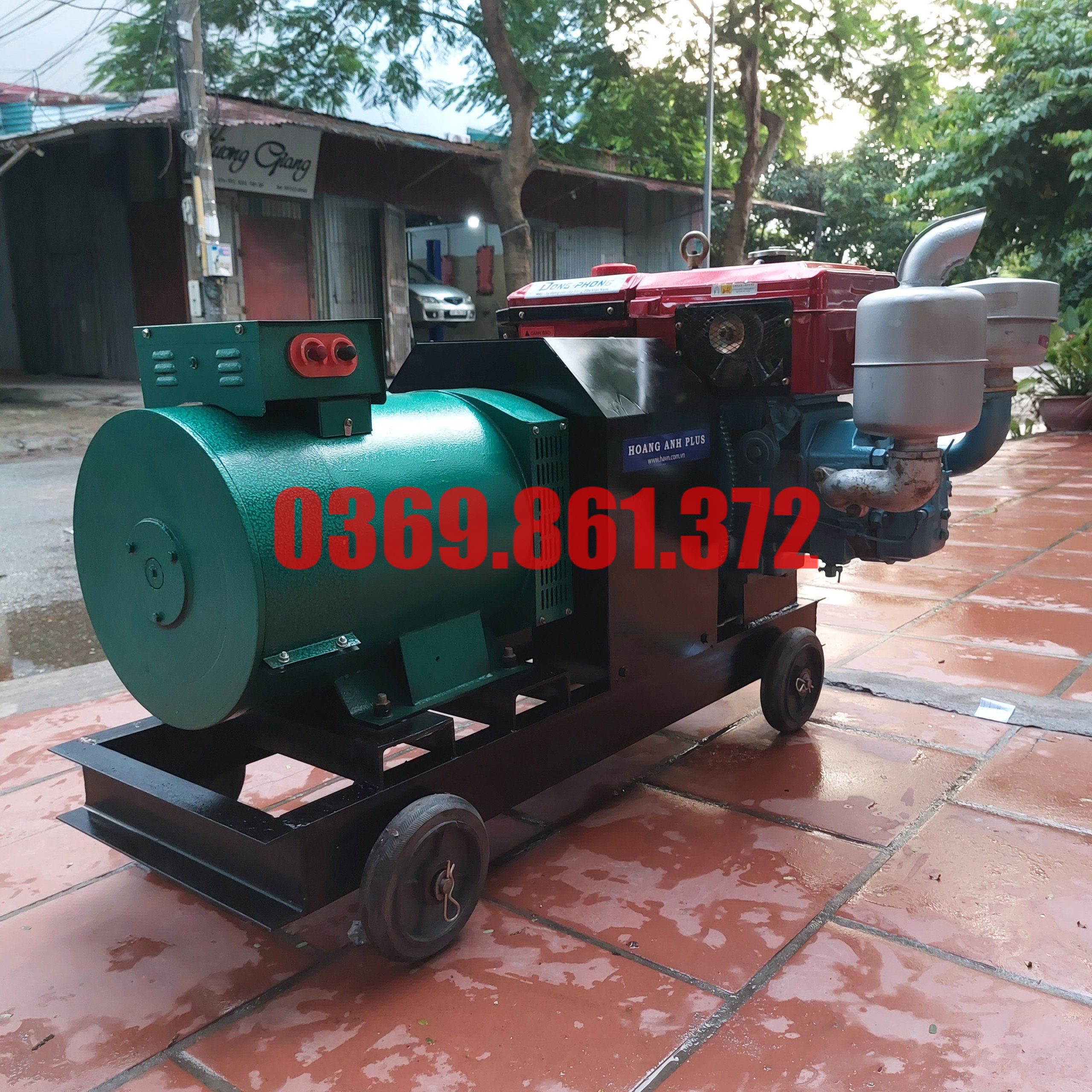Máy Phát Điện Đầu Nổ 24HP 15KW 3 Pha (D24 Gió Đề)