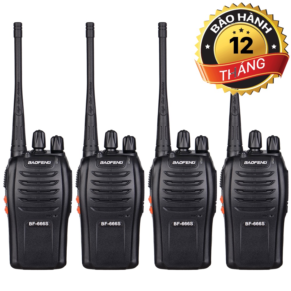 Bộ 04 Bộ đàm Baofeng BF666S - BH:12 Tháng