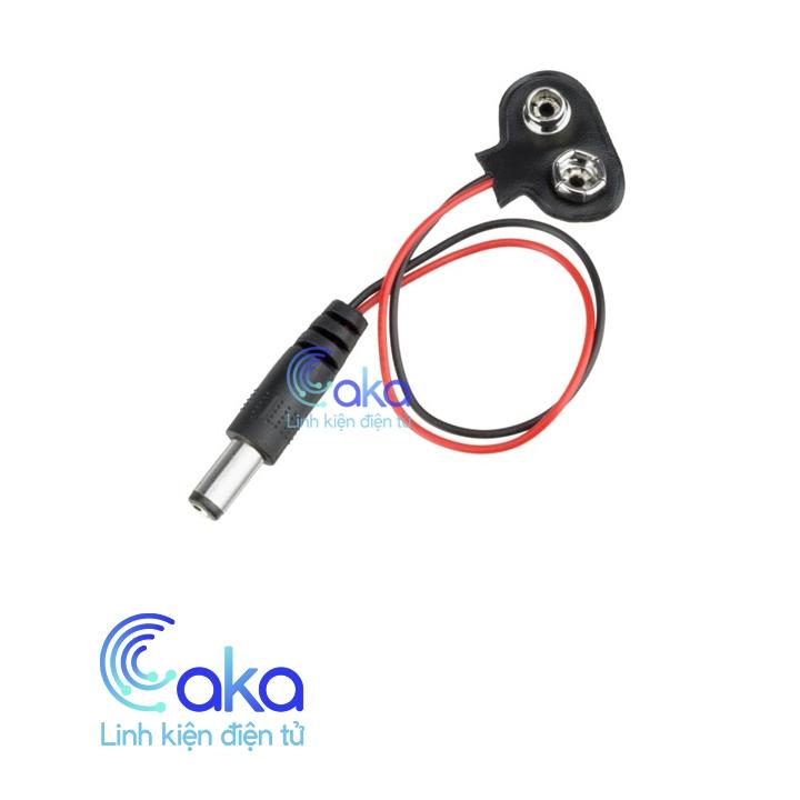 Dây đế pin 9V kèm jack DC 5.5x2.1mm