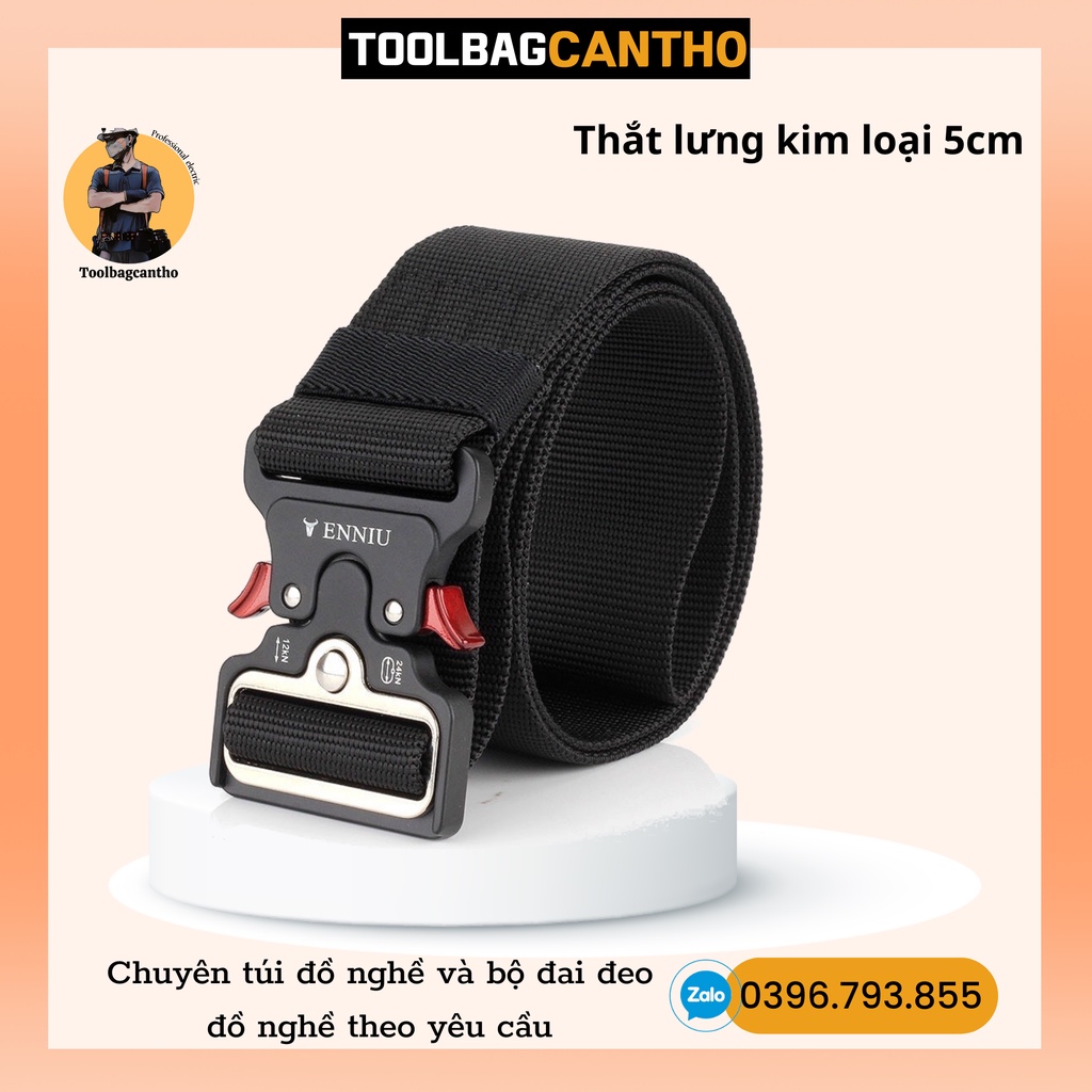 Dây đai đeo túi đồ nghề khóa kim loại 5cm