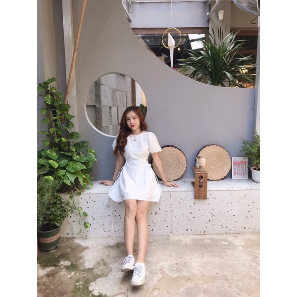 [3-5/8 Hoàn Tiền 25%]Đầm khoét eo rút dây