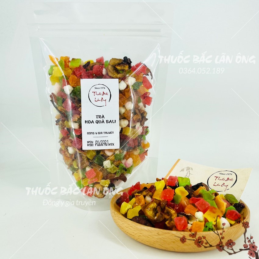 Trà hoa quả Bali 500g, trà hoa quả sấy mix vị, trà trái cây nhiệt đới, giải nhiệt, thanh lọc cơ thể