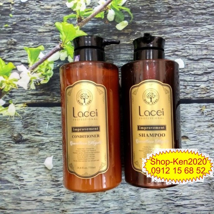 Cặp dầu gội & xả Lacei Improvement 750ml x2