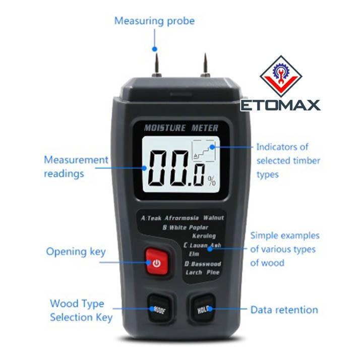 máy đo nhiệt độ độ ẩm gỗ