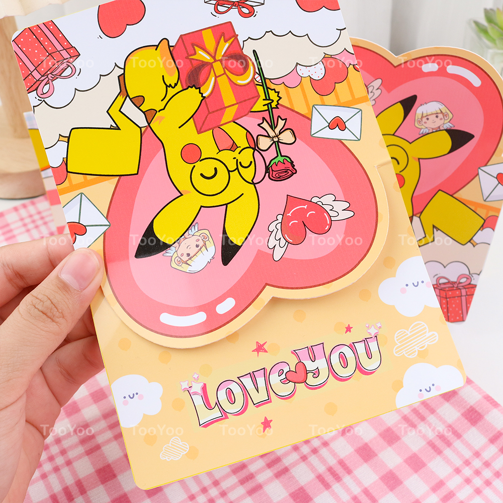 Thiệp tình yêu Pikachu dễ thương cute PK0115