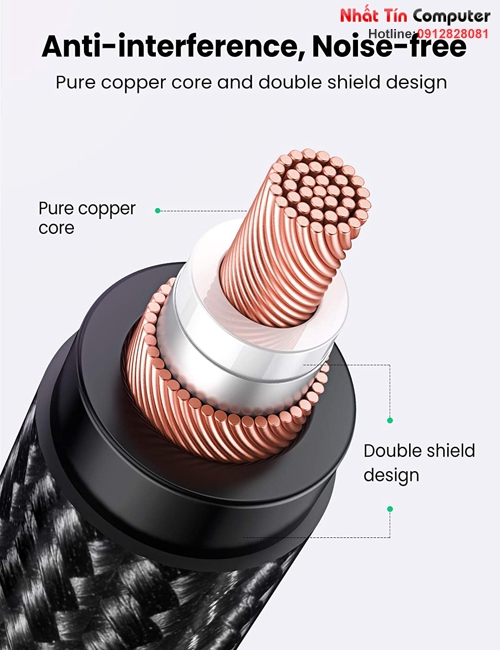 Cáp Micro 3.5mm to XLR âm bọc Nylon dài 1M Ugreen 20763 cao cấp