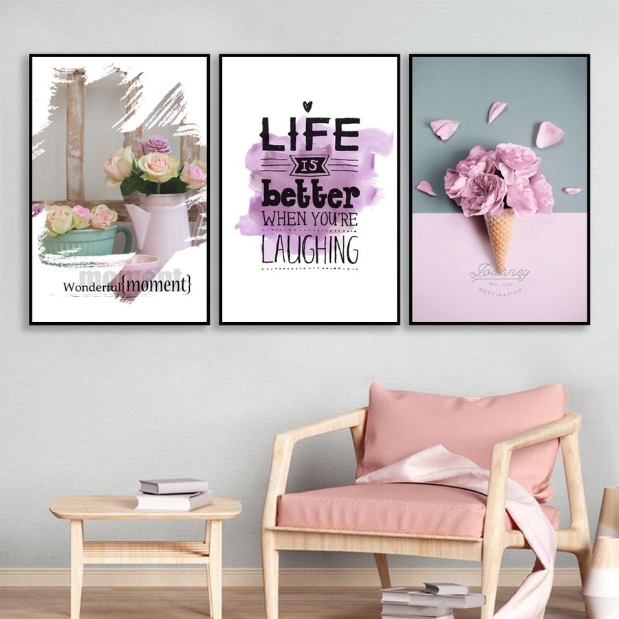 painting flower art with frame bedroom decor