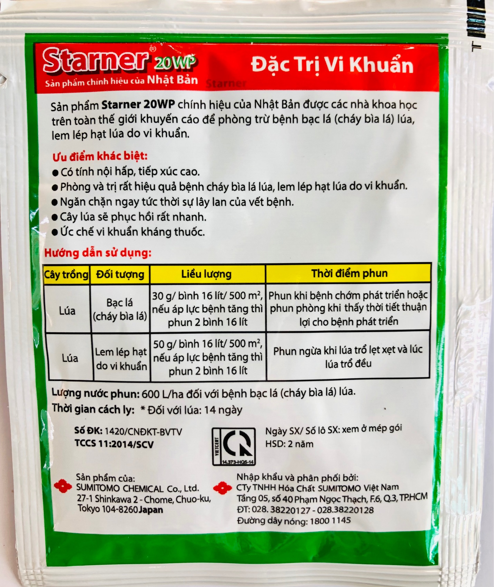 Thuốc trừ bệnh Starner 20WP 10gr