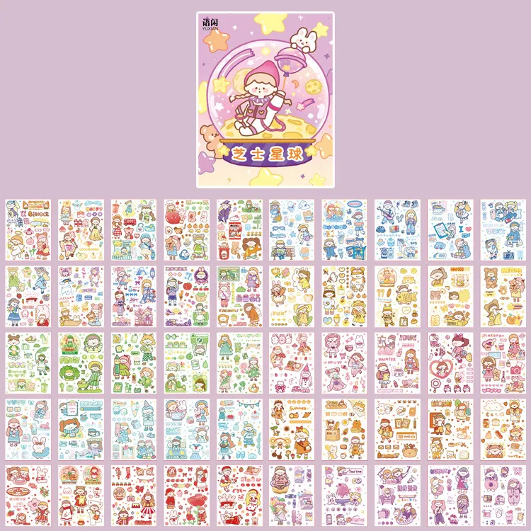 Hộp 50 Tấm Sticker trang trí dễ thương