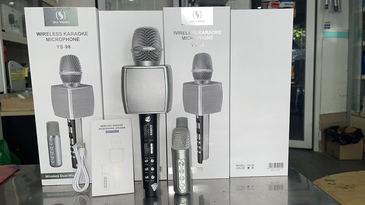 Micro Karaoke Bluetooth YS-98 Echo, Hiệu Ứng Đổi Giọng - Siêu Hút Tiếng, Hát Siêu Hay, Chống Hú Siêu Tốt . Bảo Hành 12 Tháng