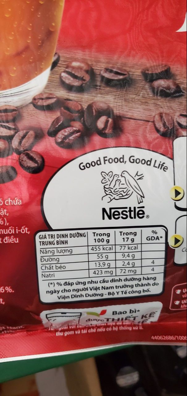 NESCAFE 3IN1 ĐẬM VỊ CÀ PHÊ BỊCH 46 GÓI 17GR ( Gói màu đỏ)