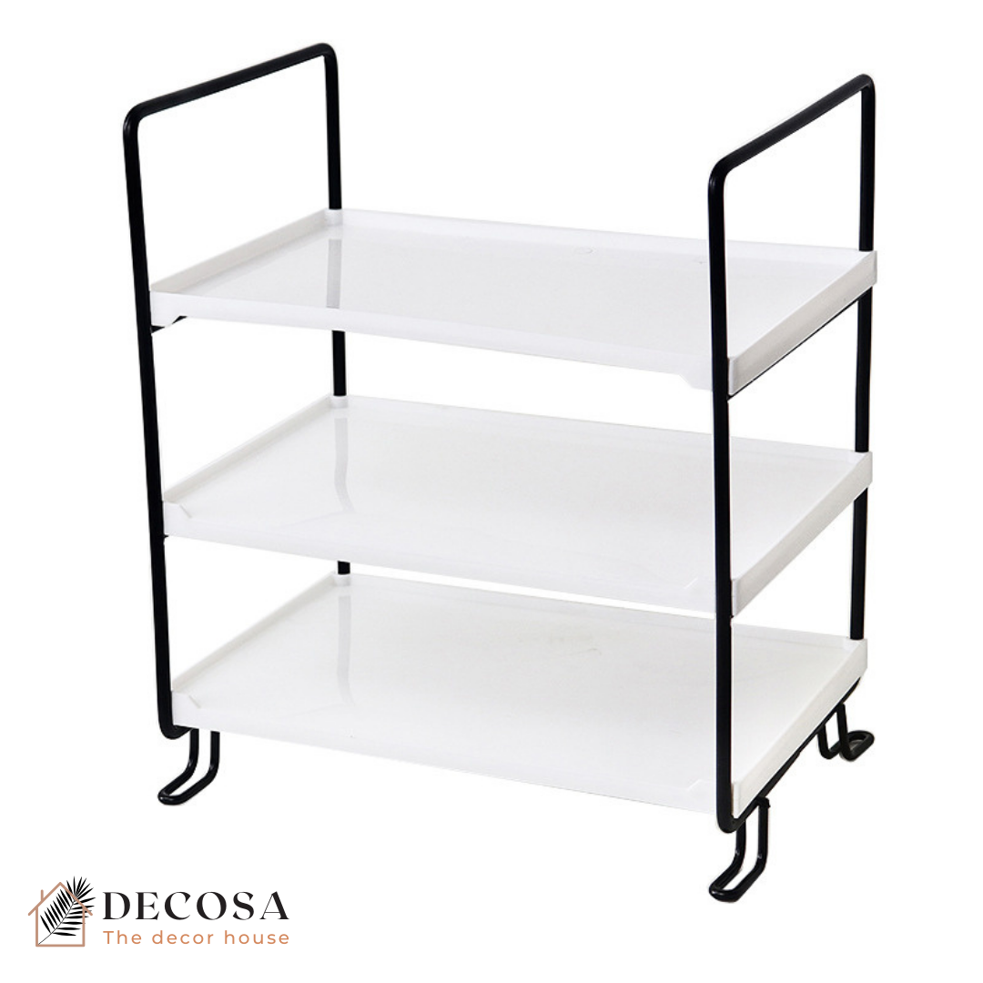 Kệ mini 3 tầng khung sắt đựng đồ trang trí bàn học