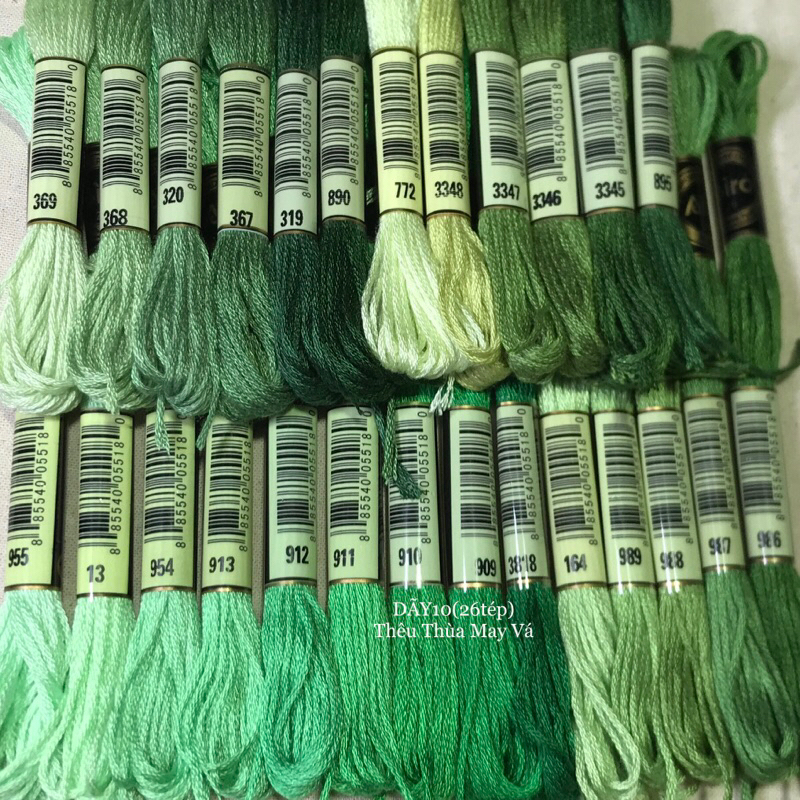 [AIRO TONE XANH LÁ] chỉ thêu cotton Airo tone xanh lá