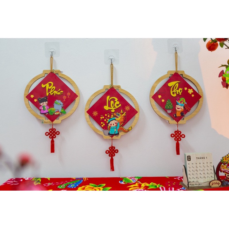 Tet Decor wooden board, door decoration, door hanging wood board