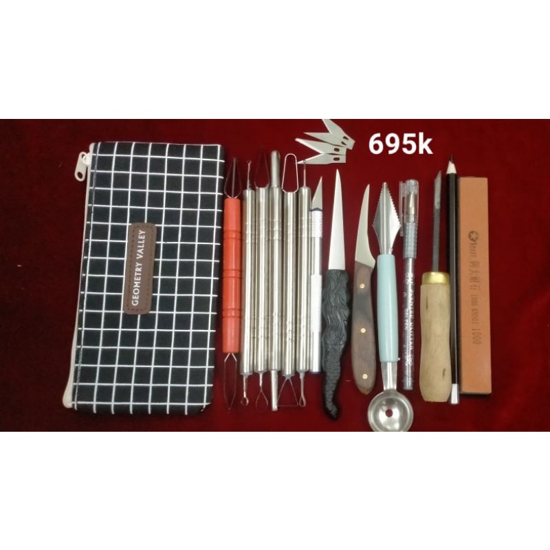 dao khắc dưa hấu nghệ thuật,bộ tỉa thú( móc inox)