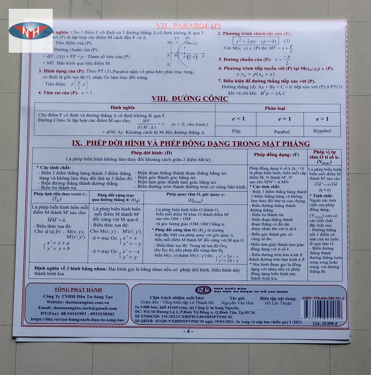 Hệ Thống Kiến Thức Hình Học 10-11-12 (bản mới - cỡ lớn)