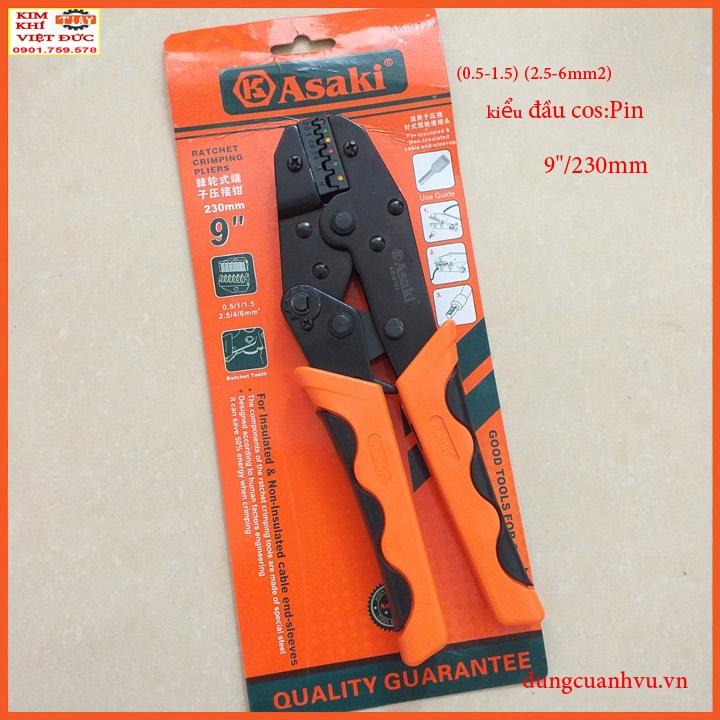 Kìm bấm đầu cos pin Asaki AK-9123 0.5 ~ 6mm2(Kìm bấm đầu cote Asaki)