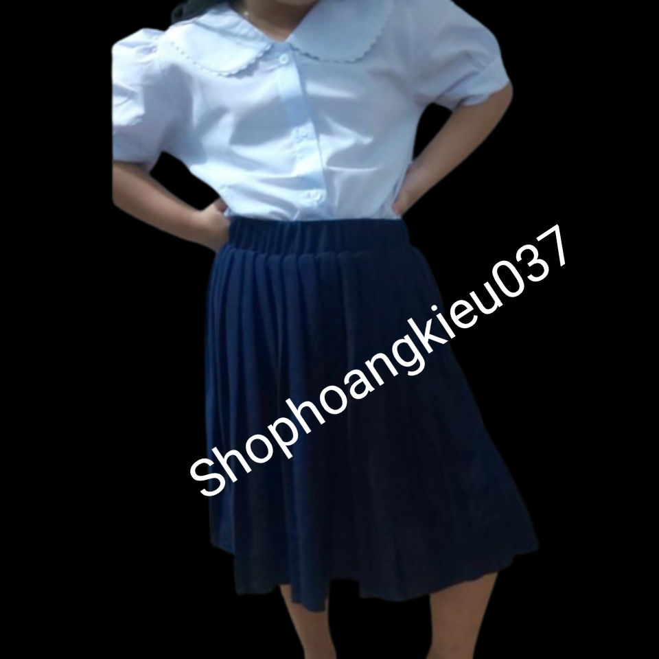 Đồng phục học sinh chân váy bé gái cao cấp phối nơ  Danangsale