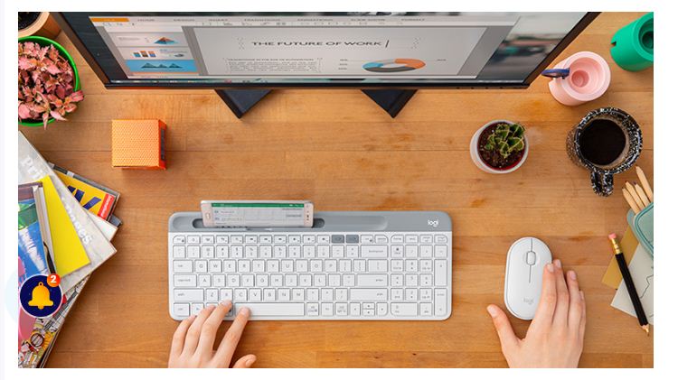 Bàn phím không dây wireless - bluetooth Logitech K580 (Màu Trắng)