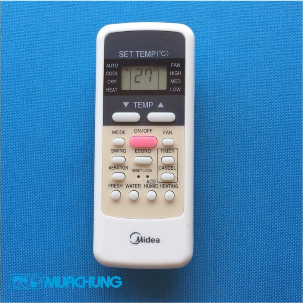 Điều khiển cho điều hòa 1 và 2 chiều Midea (Nút hồng)