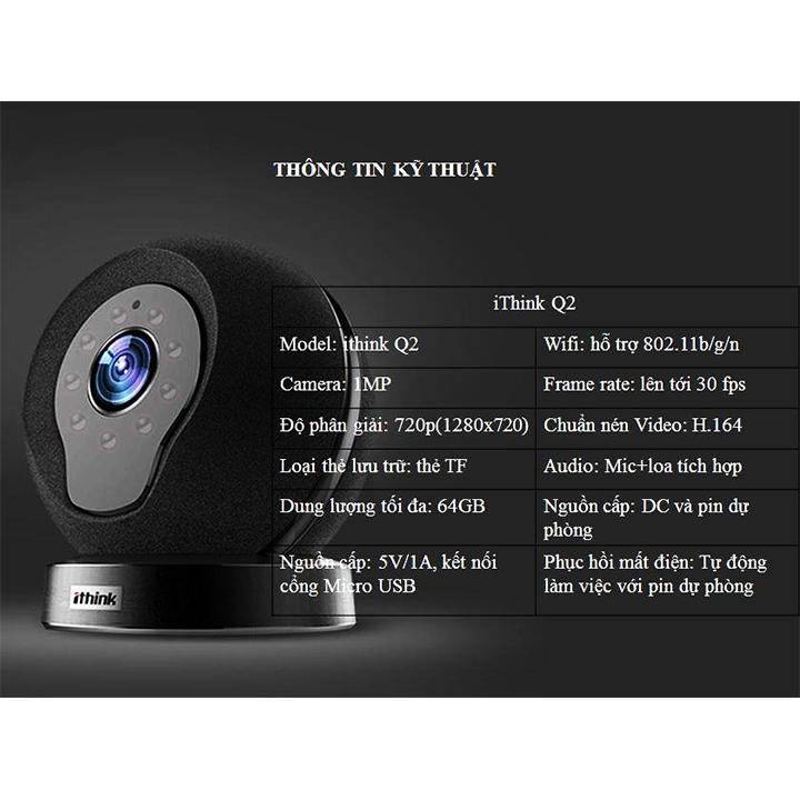 [HCM]Camera quan sát iThink Smart - Camera iThink Smart HandView Q2 dễ cài đặt (Trắng)