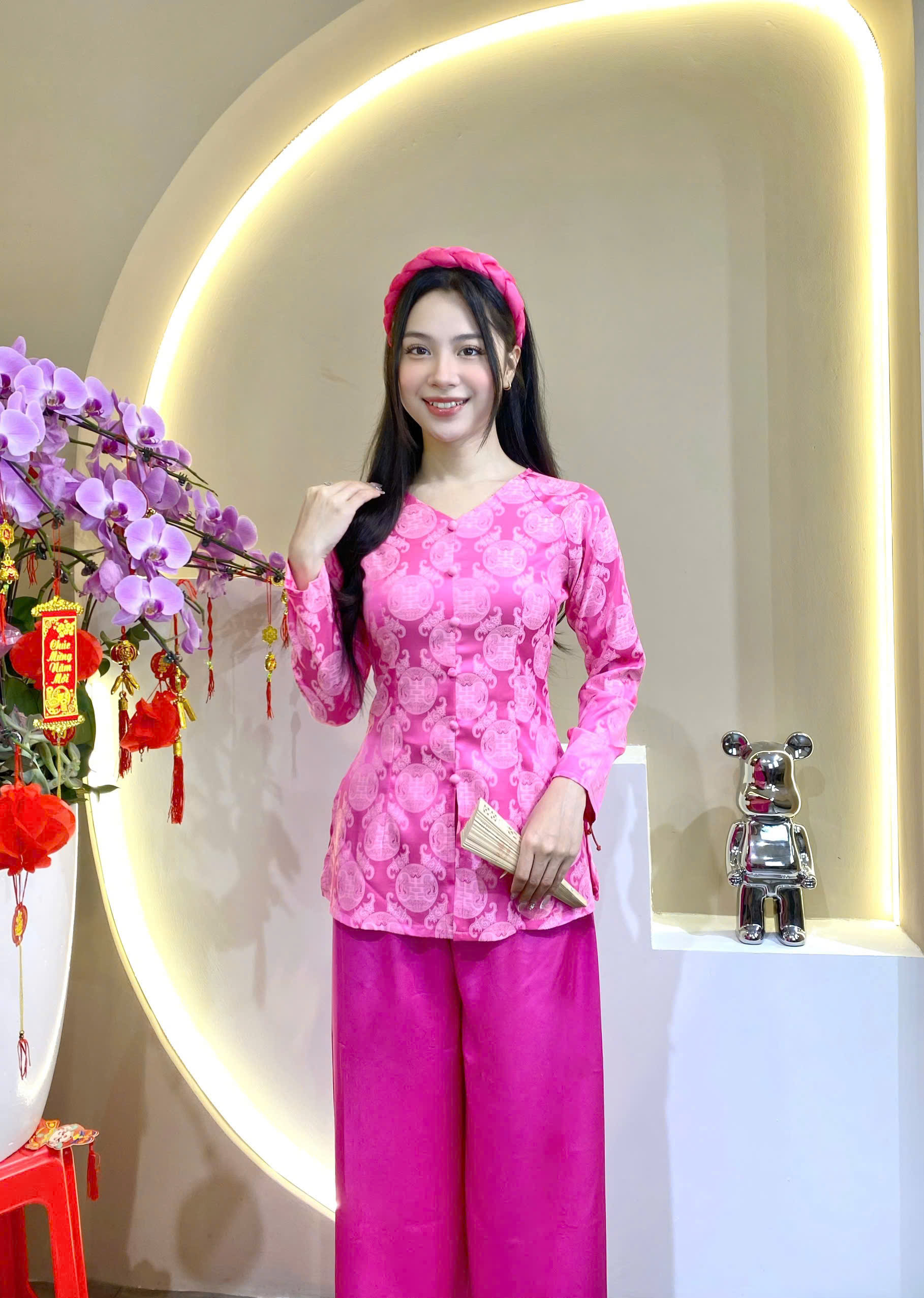 ÁO BÀ BA CÁCH TÂN LỤA GẤM DÂY KÉO