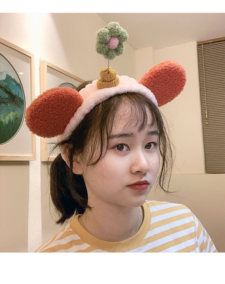 Băng Đô Cài Tóc Tay Hoa Lò Xo Dễ Thương