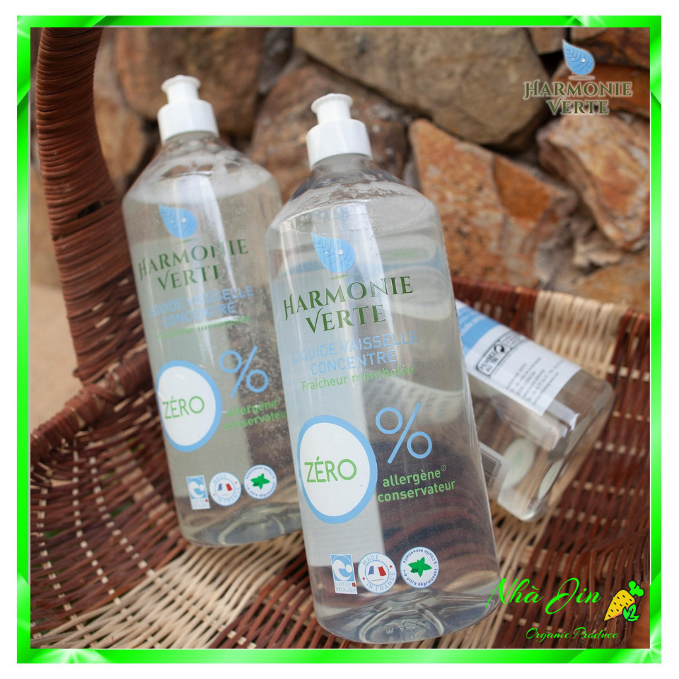 NƯỚC RỬA BÁT HỮU CƠ BẠC HÀ HARMONIE VERTE 1L