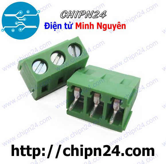 [5 cái] (F60) Domino KF128 3P THẲNG (5.08mm) (Terminal, Cầu đấu dây cọc nguồn)